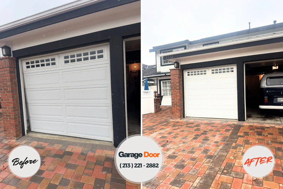 Before and after: garage door repair Union City, OK